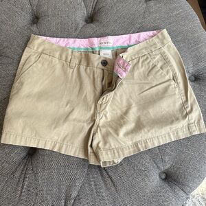Merona Tan Cotton Chino Shorts with Pink Trim